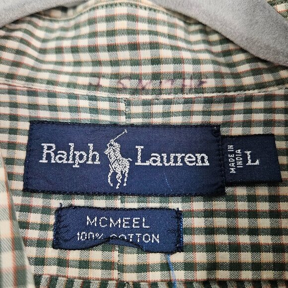 Ralph Lauren McMeel 100% Cotton Plaid Long Sleeve Button Down Shirt L - Picture 5 of 7